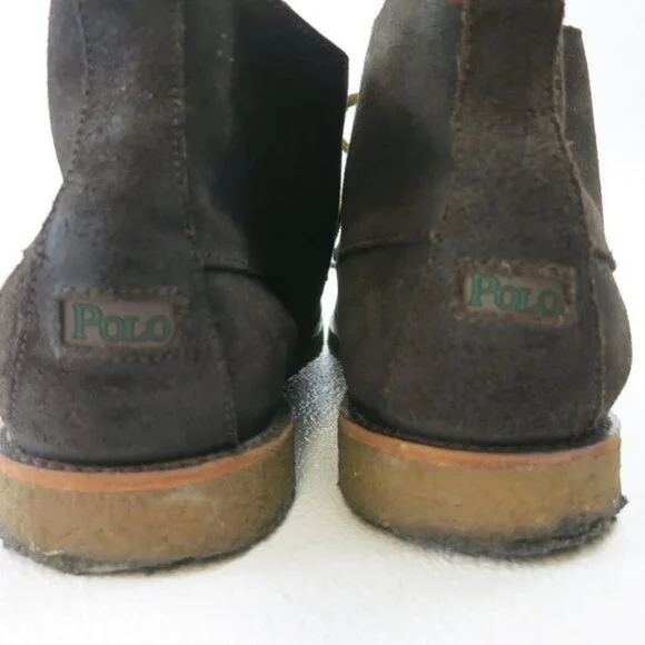 Polo Ralph Lauren Nubuck Leather Pitney Chukka Boots Shoes Thick Gum Soles 13 D - Picture 3 of 7